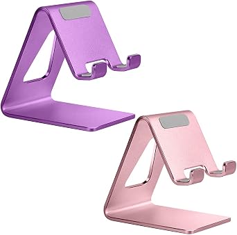 Aoviho Basic Aluminum Cell Phone Stand Bundle - Purple & Rose Gold