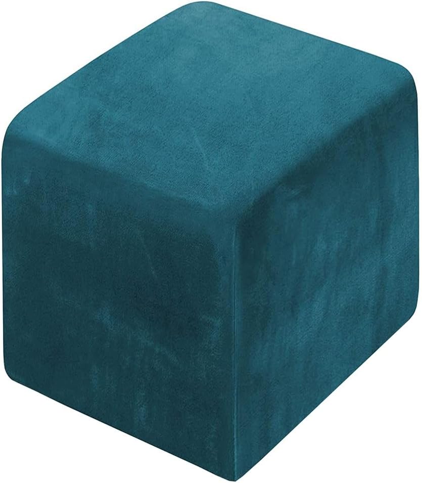 Ottoman Covers Slipcovers Square Round Small Large Footrest Stool Stretch Storage Stool Ottoman Cover Footrest Foot Stool Cover Furniture Protector(#22,40x40x40cm)