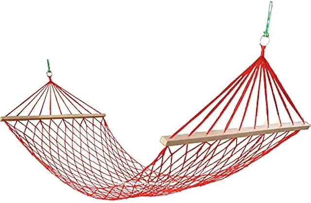 GUOXIANG Amaca da Campeggio in Rete Nylon 200x80 cm con Bastoni, per Giardino e Sport