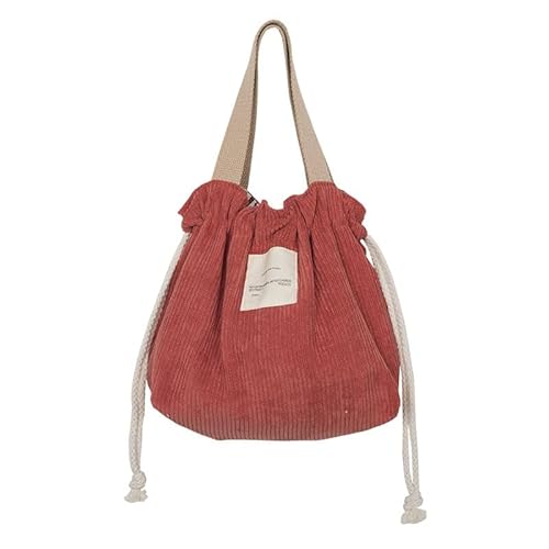 XINGNIAO Portable Drawstring Corduroy Bento Lunch Bag Japanese Style Bento Box Carrier