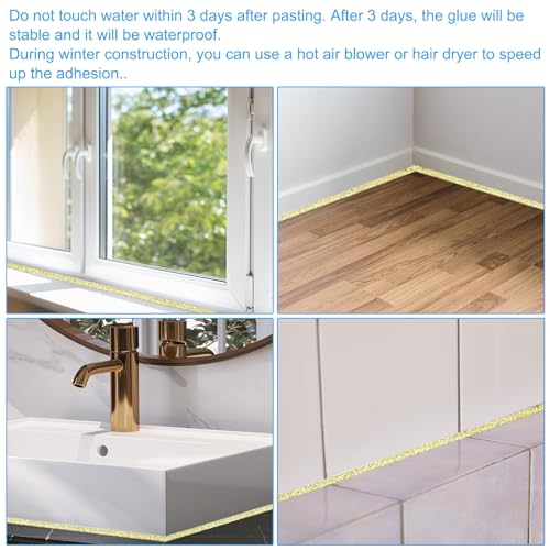 PATIKIL Dichtungsleiste für Ecken, 20 Ft Selbstklebende Wandverkleidung Wasserdichte selbstklebende Dichtungsleiste für Decke, Arbeitsplatte, Toilette, Fliesen, Badewanne, Rot