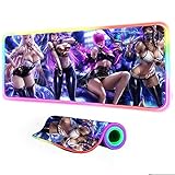 Gaming Mouse Pads KDA Sexy Anime Girl Large Mouse Pad XXL RGB Multi-Size LED Computer Notebook...