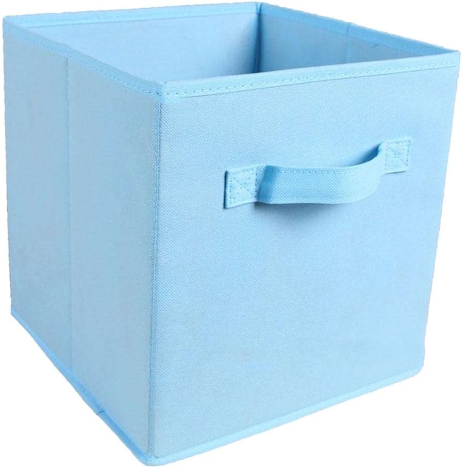 KHATI Cube Storage Basket Fabric Drawers Organizer Box Bin Open Design Blue