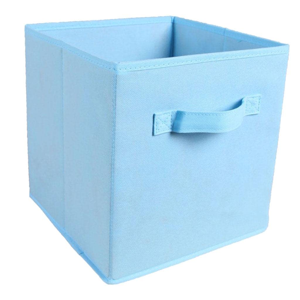 KHATI Cube Storage Basket Fabric Drawers Organizer Box Bin Open Design Blue