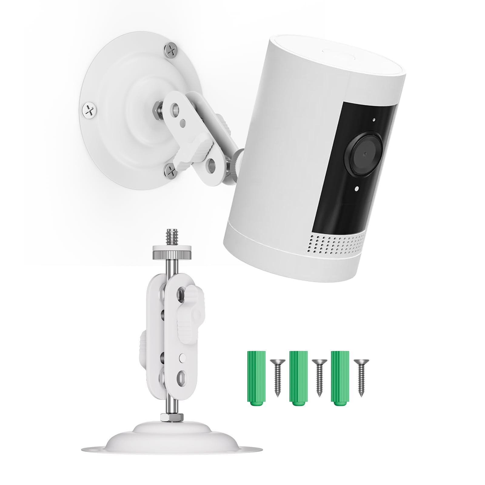 Standard 1/4"-20 Gewinde Metall Kamera Halterung,kompatibel mit Ring/Eufy/Arlo/Wyze Kamera,Kompatibel mit Ring Stick Up Cam,EufyCam 2/2C/2 Pro/2C Pro, Arlo Pro 4 verstellbaren Innen-und Außenkameras