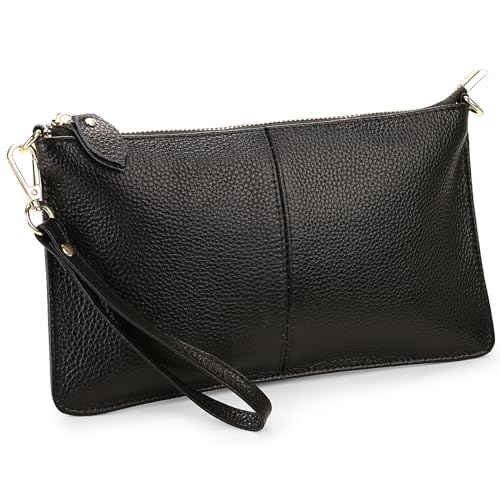 Image of Uromee Wristlet Wallet Clutch Purses for Women Genuine Leather Crossbody Bag Handbag with Detachable Shoulder Chain