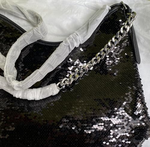 Image of Patent Leather Handbags Shiny Sequins Shouder Bags Elegant Chain Hobos Purse