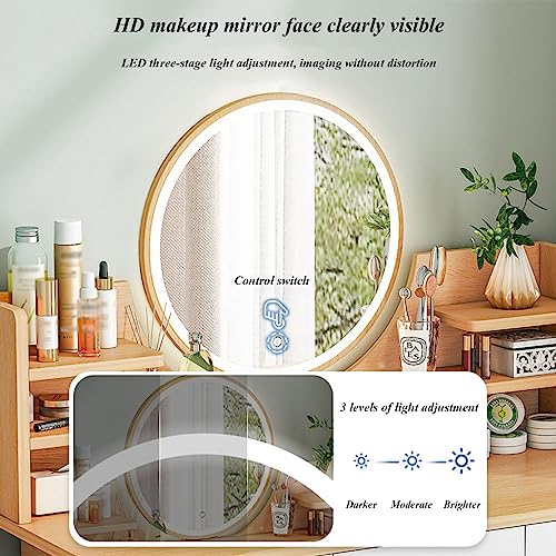 Tocador de maquillaje con luces regulables y taburete cómodo para renovar tu dormitorio 5