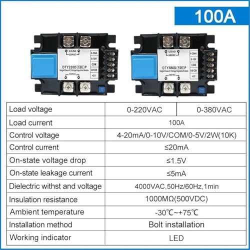 Régulateur de tension CA 0-380V relais de courant monophasé 100A électrique - 2