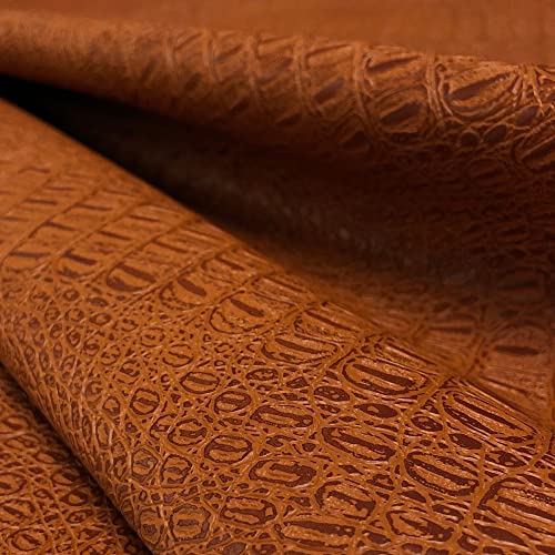 Premium Gator Skin Embossed Vinyl Faux Leather Fabric - Soft Textured Upholstery Sheets for DIY Crafts - Cut by the Yard (Rawhide) 4 Premium Gator Skin Embossed Vinyl Faux Leather Fabric - Soft Textured Upholstery Sheets for DIY Crafts - Cut by the Yard (Rawhide) - Image 3