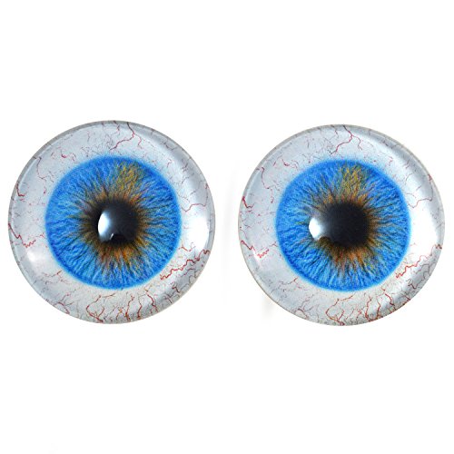 Par de ojos de cristal humano de 50 mm con blancos escleróticos...