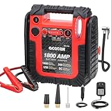 1800 Amp Jump Starter with Air Compressor, acetek Car Battery Jump Starter 260 PSI Tire Inflator, 20000mAh 12V Auto Lead-Acid Battery Booster (Up to 6L Gas or 6L Diesel Engine) with LED Light & USB