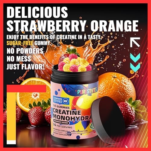NSF Certified Creatine Monohydrate Gummies for Men & Women ，Strawberry Orange — 사진 6