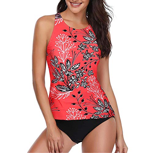 image for OutTop01 OutTop Women Tankini Top Swimsuits High Neck Halter Tummy Con