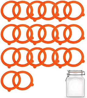 Replacement Silicone Seals for Kilner Jars Airtight Silicone Sealing Gaskets Rings, Leakproof Replacement Rubber Seals for Glass Clip Top Jars Storage Jars (20 PCS, Orange)