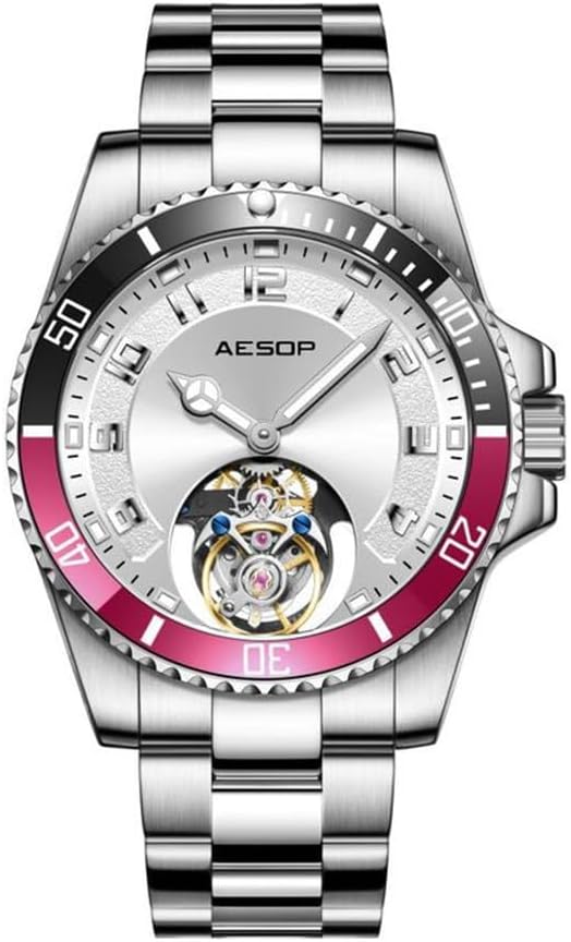 GZFCMY AESOP 男性用 ビンテージフライホイール腕時計 アナログ 手巻き機械式 両面中空ダイヤモンドウォッチ メンズ ステンレススチール サファイアクリスタル スケルトン トゥールビヨン ビジネス時計 防水 スーパールミネセンス (シルバーホワイト-レッド) Amazonで販売中 GZFCMY AESOP 男性用 ビンテージフライホイール腕時計 アナログ 手巻き機械式 両面中空ダイヤモンドウォッチ メンズ ステンレススチール サファイアクリスタル スケルトン トゥールビヨン ビジネス時計 防水 スーパールミネセンス (シルバーホワイト-レッド) Amazonで販売中