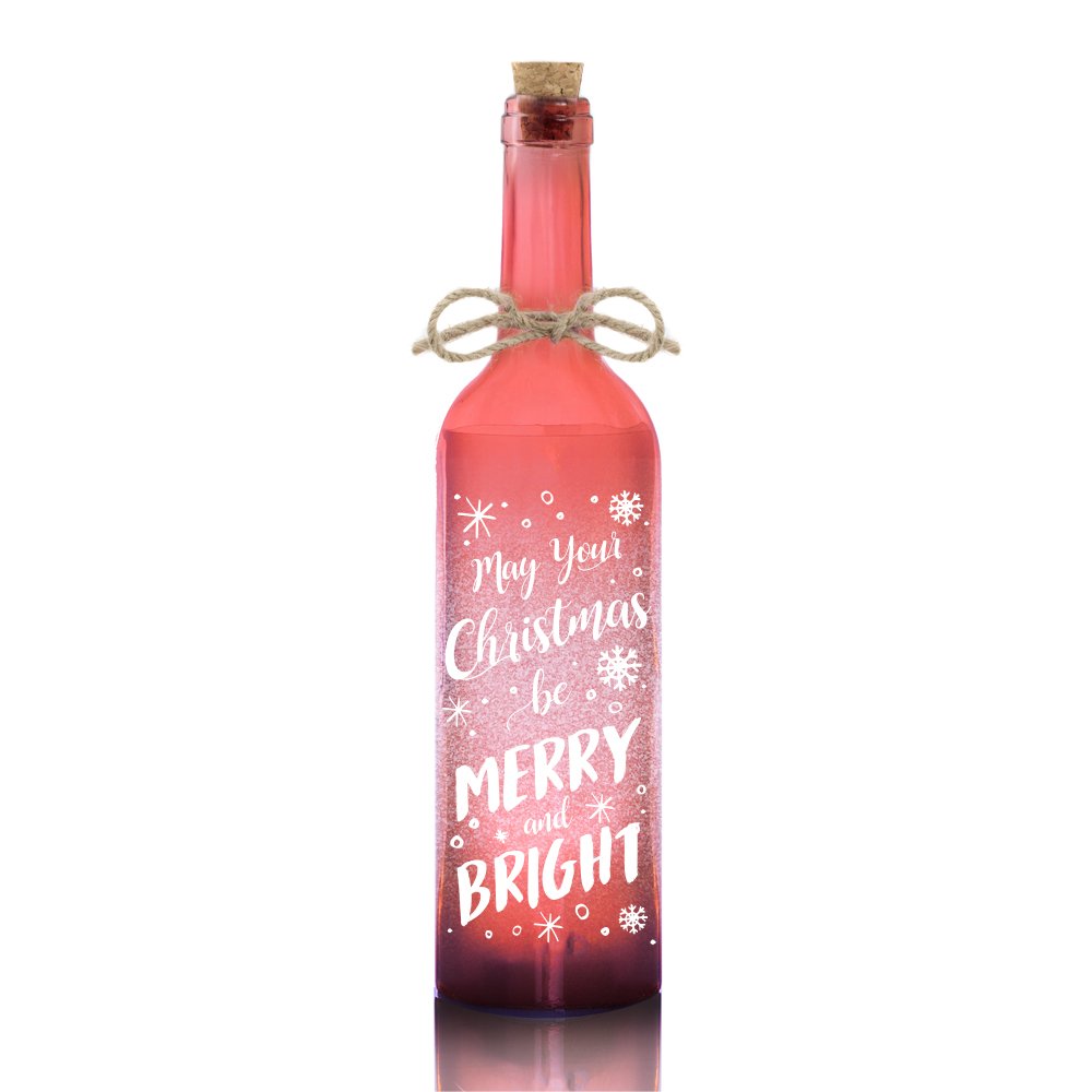 The Leonardo Collection LED Bottle Red Christmas