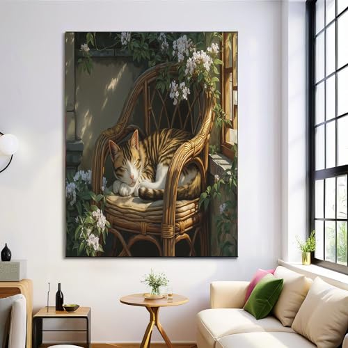 Arte de la pared de la lona con diseño animal realista de 60x90cm