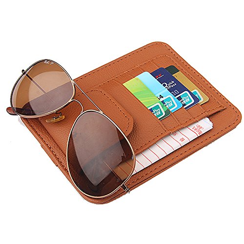 Visera para el sol del coche Estuche de almacenamiento de cuero de PU Soporte Cover