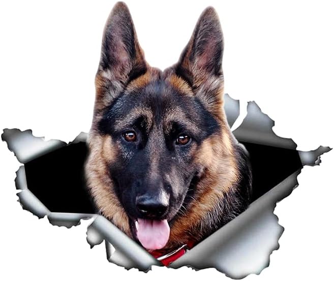 2PCS German Shepherd Dog Sticker 5.51"x4.72" Vinyl Car Waterproof Decal for Car Bumper, Notebook, Guitar, A Gift for Pet Lovers |#B0138 - Image 2