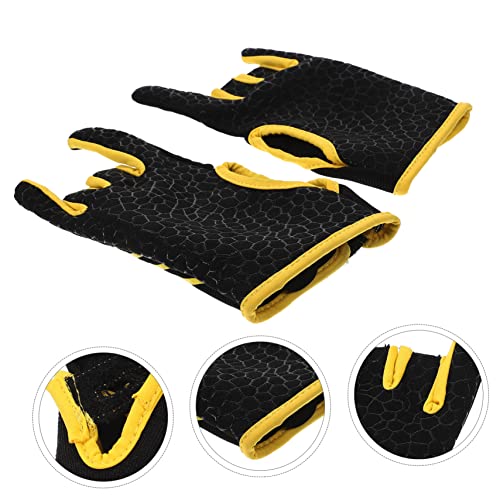 Hemoton Warm Gloves 1 Pair Silicone Mitts Right Hand Wrist Support Professional Bowling Gloves Wristband Yellow Hand Accessories Thumb Fitness Fingerless Gloves #TOP4