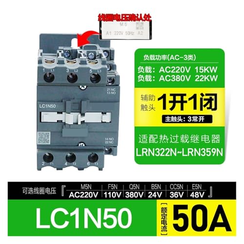 Contacteur CA LC1N50 triphasé AC24V pour commande moteur électrique puissance - 2