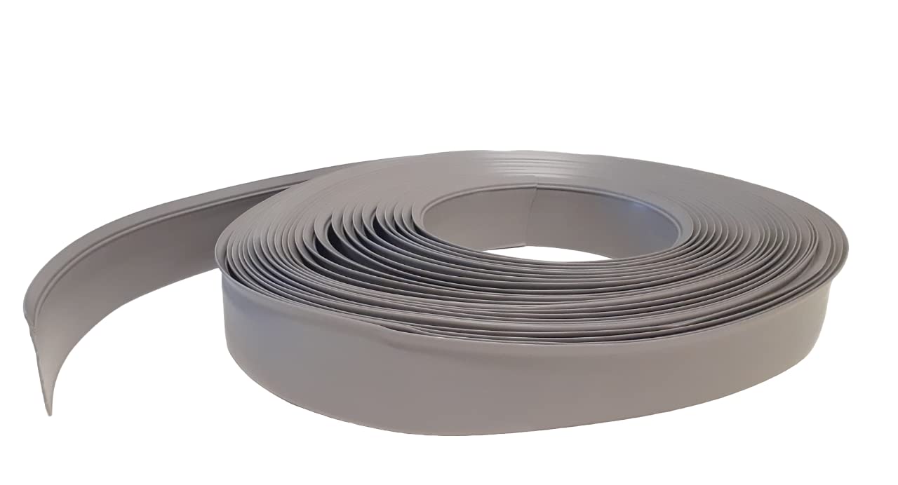Rodapié suave autoadhesivo de PVC de alta calidad de MadeInNature®/ Blanco, Gris Claro, Gris Oscuro, Negro, Altura 60 mm o 120 mm/Longitud a elegir (Altura 60 mm x 15 m, Gris Oscuro)