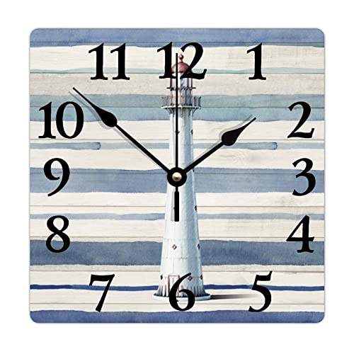 Reloj de pared cuadrado de madera de 12 pulgadas miniatura 1