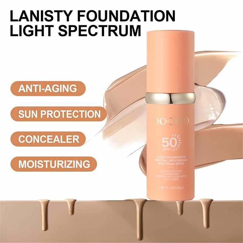 4-in-1 Bionic Liquid Foundation - Suitable for Workout, Sports - BB cream- Waterproof and sweat Dance - Hydrating - Medium Spectrum - Multi-effect sunscreen SPF 50 Sun Protection