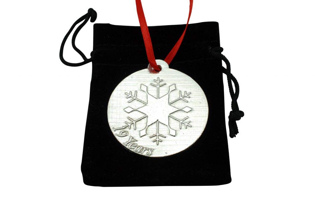 19th Wedding Anniversary Metal Keepsake Chrstimas Tree Ornament Bauble Decoration Ornament