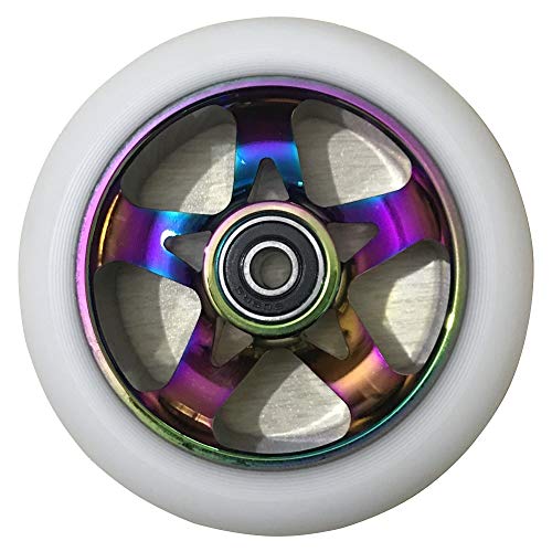 aibiku 110mm Pro Stunt Scooter Wheel with ABEC-11 Bearings Fit for Fuzion/Envy/MGP/Lucky TFOX/Pro Scooters - Colorful(Pair)