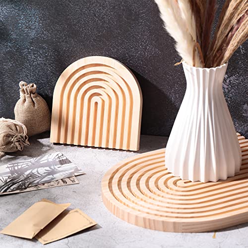 Tablas de cortar de madera decorativas ovaladas 2 piezas miniatura 6