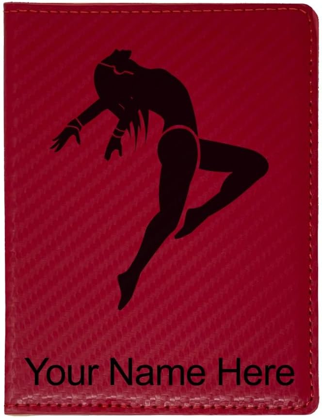 LaserGram Faux Leather Passport Holder, Dancing Woman, Personalized Engraving Included (Rustic)