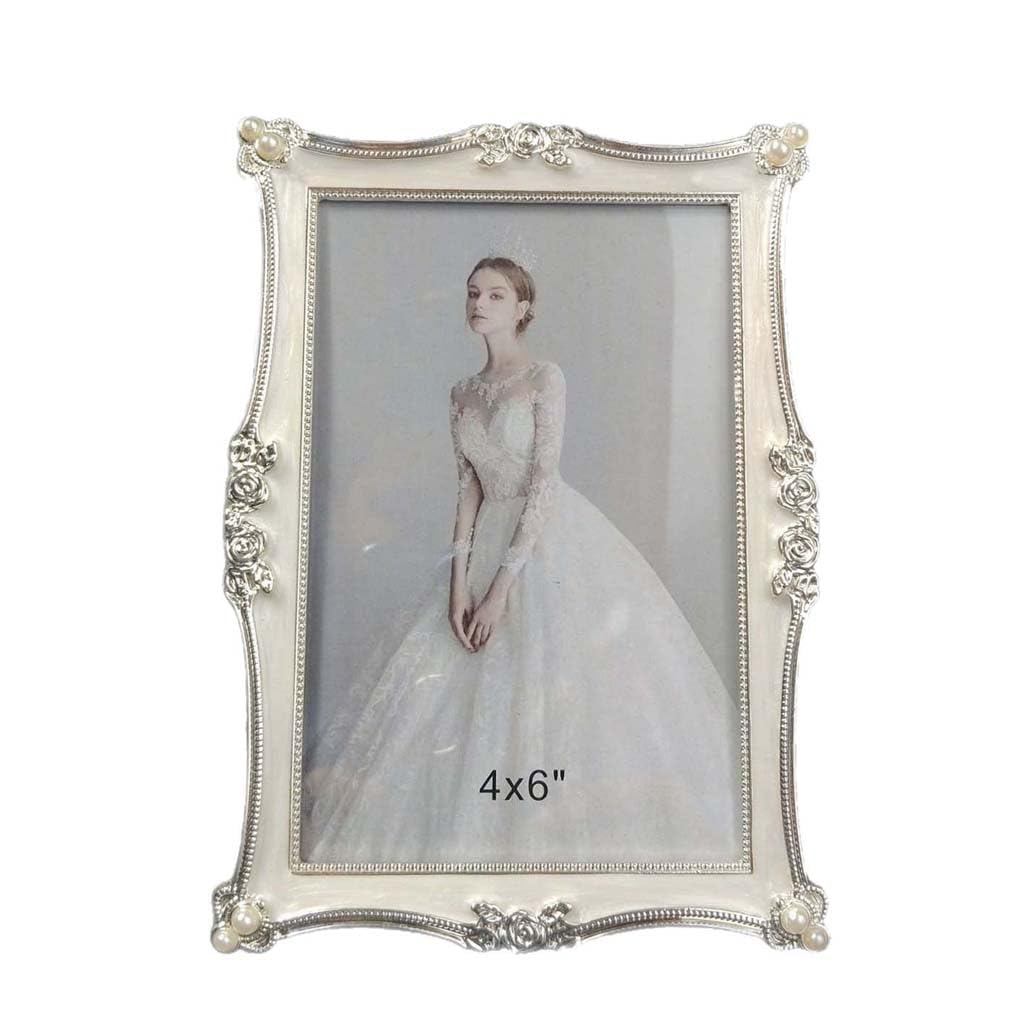 ZXWSTORE Photo Frame, Metal Platform Photo Frame, Silver Color