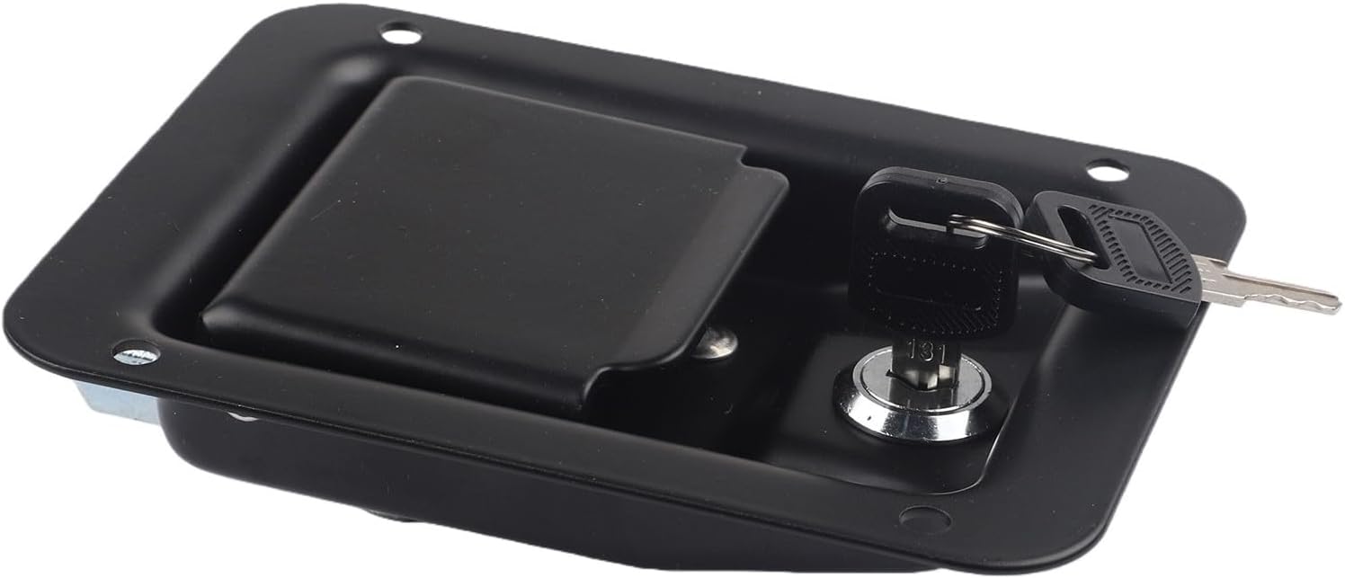 Large Paddle Handle Lock Latch, 140 mm x 108 mm, Black Powder Coated, for Caravan, Ute, Truck, and RV Toolbox — Stainless Steel Weather-Resistant
