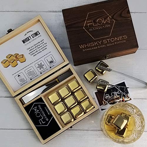 Miniatura 2 de Piedras De Whisky Doradas De Acero Inoxidable, Cubitos De Hielo De Metal Reutilizables De Oro