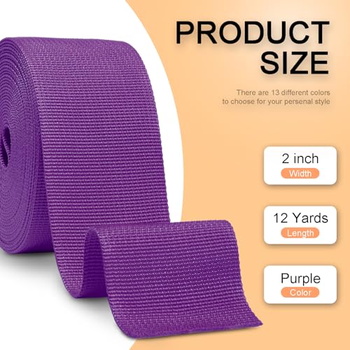 Image of CooBigo 12 Yards Webbing 1 inch & 1.5 inch & 2 inch Polypropylene Webbing Strap 1 Inch 1.5 Inch 2 Inch Wide Webbing Strapping for Bags /Lawn Chair /Pool Solar Cover DIY Crafting
