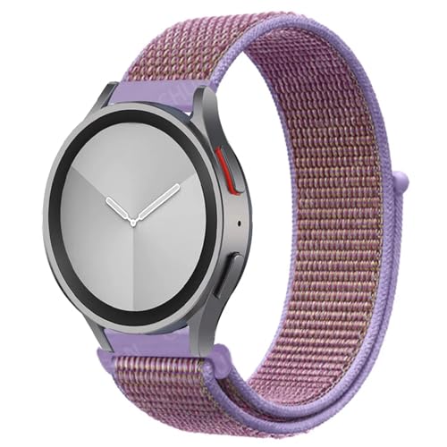 Bracelet de sport en nylon pour Samsung Galaxy Watch 6 5 4 et Huawei GT 4 violet 20mm