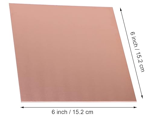 Miniatura 3 de 2 láminas de cobre puro, 6 x 6 pulgadas, calibre 18 (0.040 in) de grosor, sin arañazos, película protectora en ambos lados
