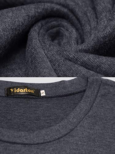 Yidarton Women's Comfy Casual Long Sleeve Side Twist Knotted Tops Blouse Tunic T Shirts(DGA,XL) Dark Grey