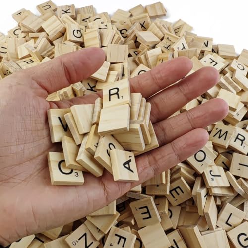1000 piezas fichas de letras de madera para manualidades miniatura 3