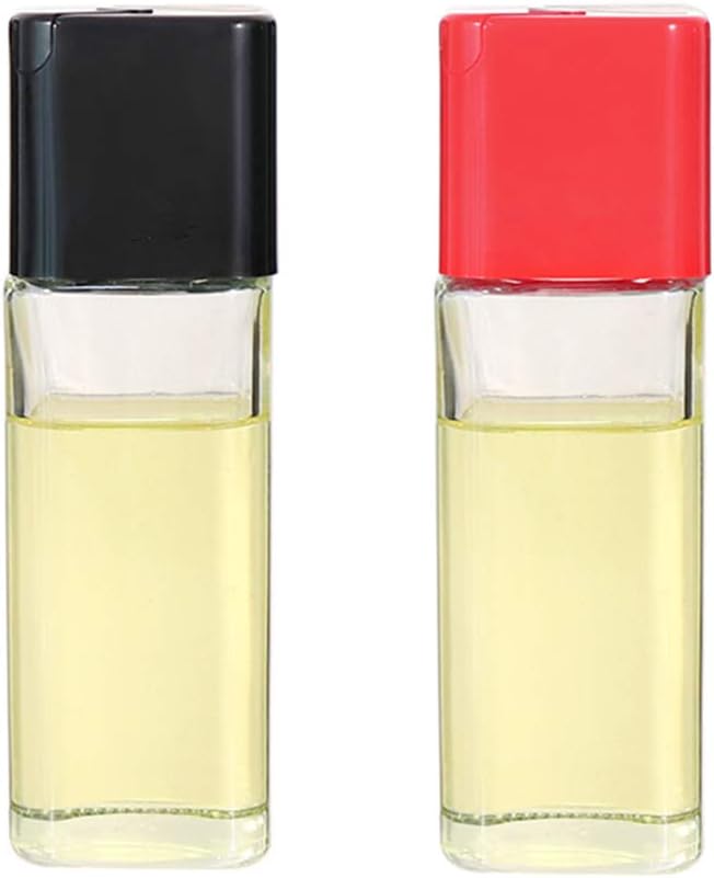 Olive Oil Dispenser Bottle,Cooking Container Glass Non-Drip Kitchen Oil Dispenser Vinegar Barbecue Marinade Dispenser Bottle With Precise Pour Control Hole for Restaurant(2Pack, Black+ Red)