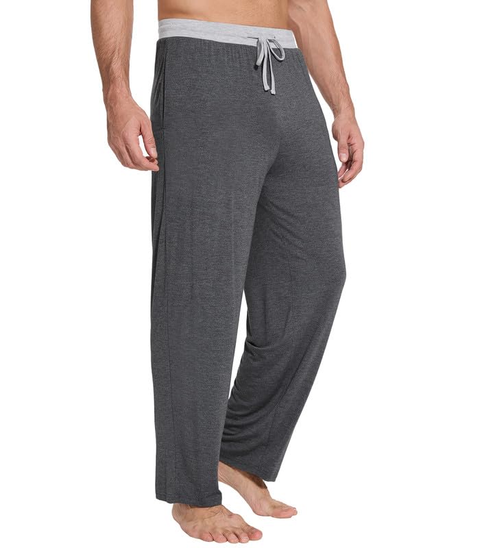 WiWi Viscose from Bamboo Mens Pajama Pants Soft Lounge Bottoms Sweatpants Sleep Pant Drawstring with Pockets S-XXL4