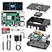 TICTID Raspberry Pi 4 Model B 4GB RAM Starter Kit Aggiornato Raspberry pi 3 con MicroSD Card 32GB, Tipo C Alimentatore 5V 3A con Interruttore, Ventola, Micro HDMI, Custodia e Lettore di Scheda