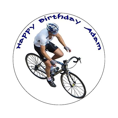 7.5 Cyclist Cycle Personalised Edible Icing Birthday Cake Topper Cover