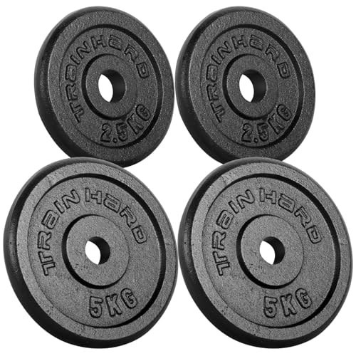 Train Hard® Hantelscheiben Set, 5/10/15/20/30/40/50/60kg,30/31mm Bohrung,...