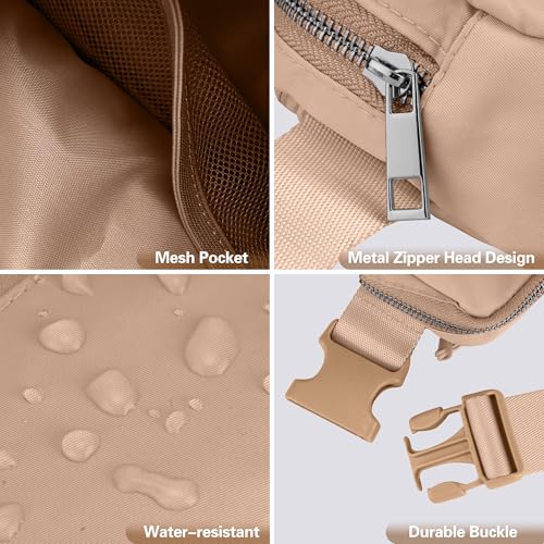 Image of JSJ Mini Fanny Pack for Women & Men,Valentines Day Gifts for Girls Teens Kids Daughter Sister Her,Trendy Stuff Crossbody Bags Cute Everywhere Belt Bags. (Light Brown)