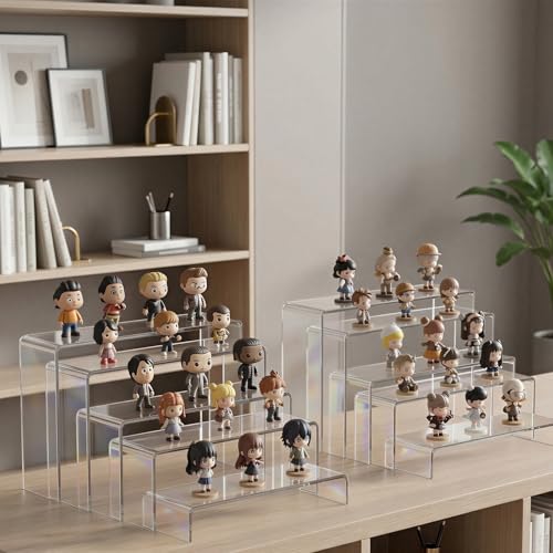 Fixwal 10pcs 2 Set Acrylic Risers for Display Clear Perfume Organizer Stands Acrylic Display Risers for Show Figures, Cupcake, Jewelry, Toys, Perfume and More (Large Size) by Fixwal - Image 7