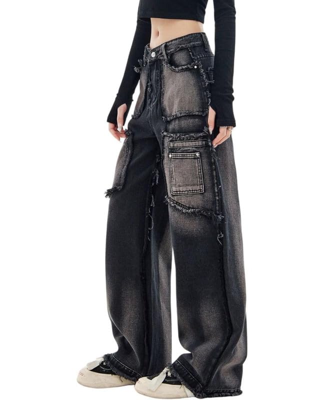 Y2k Baggy Jeans for Women Men Low Rise Straight Leg Denim Pants Vintage Grunge Goth Clothes3