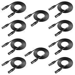 Neewer® Confezione da 10 pezzi di cavi XLR da 2 metri per illuminazione palcoscenico, 3-pin, connettore maschio-femmina per luce a testa mobile, faro effetto luce parabolica con ingresso e uscita XLR